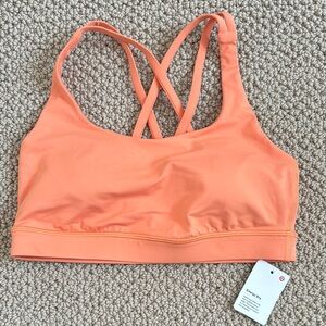 BNWT Lululemon Energy Bra Golden Apricot peach orange size 6
